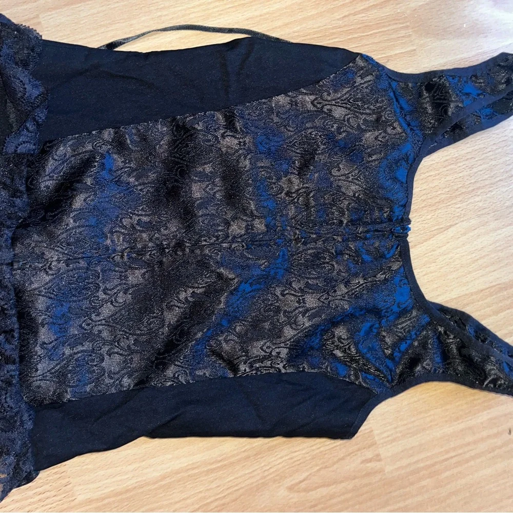 Scarlett Darkness goth Black Lace-Up Top size S - Picture 7 of 8